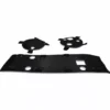 VBM COPEISOLCAVAS Steam Boiler Insulation includes three black fabric pieces—two round covers with tabs and one rectangular piece, all with circular cutouts and stitched edges, designed for steam boiler insulation. © 2025 1st-line.com