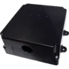 The Elektra 03661034 Control Box is black and rectangular with rounded edges, four top indicator lights, side mounting flanges, and a circular side opening. Compatible with 115V Sixties 1 Group only. © 2025 1st-line.com