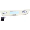 The Elektra 04060035 Push Button Panel has a curved design, a central digital screen, stylized E logos on each side, and a black connector on the left. © 2025 1st-line.com