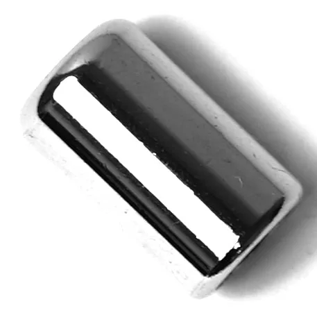A shiny, silver, rectangular metal object with smooth, rounded edges is shown against a white background, resembling the sleek S..310 STEAM WAND PIPE ADAPTER. © 2025 1st-line.com