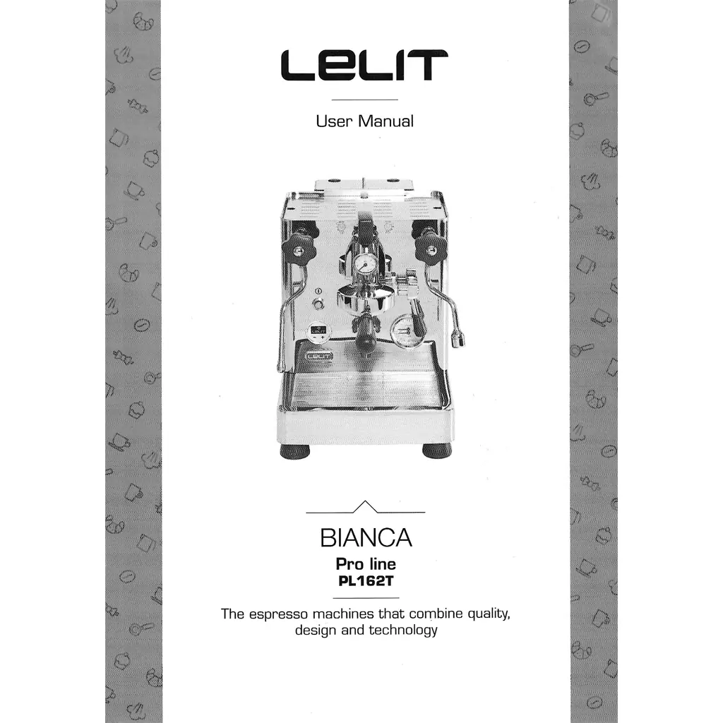 Cover of the Lelit 7800014 Giulietta PL1SVH - PL2SVH/PL2SVH2 User Manual, showing a front-view machine photo, Lelit logo, product name Giulietta, and quality/design/technology text on a white and gray background.