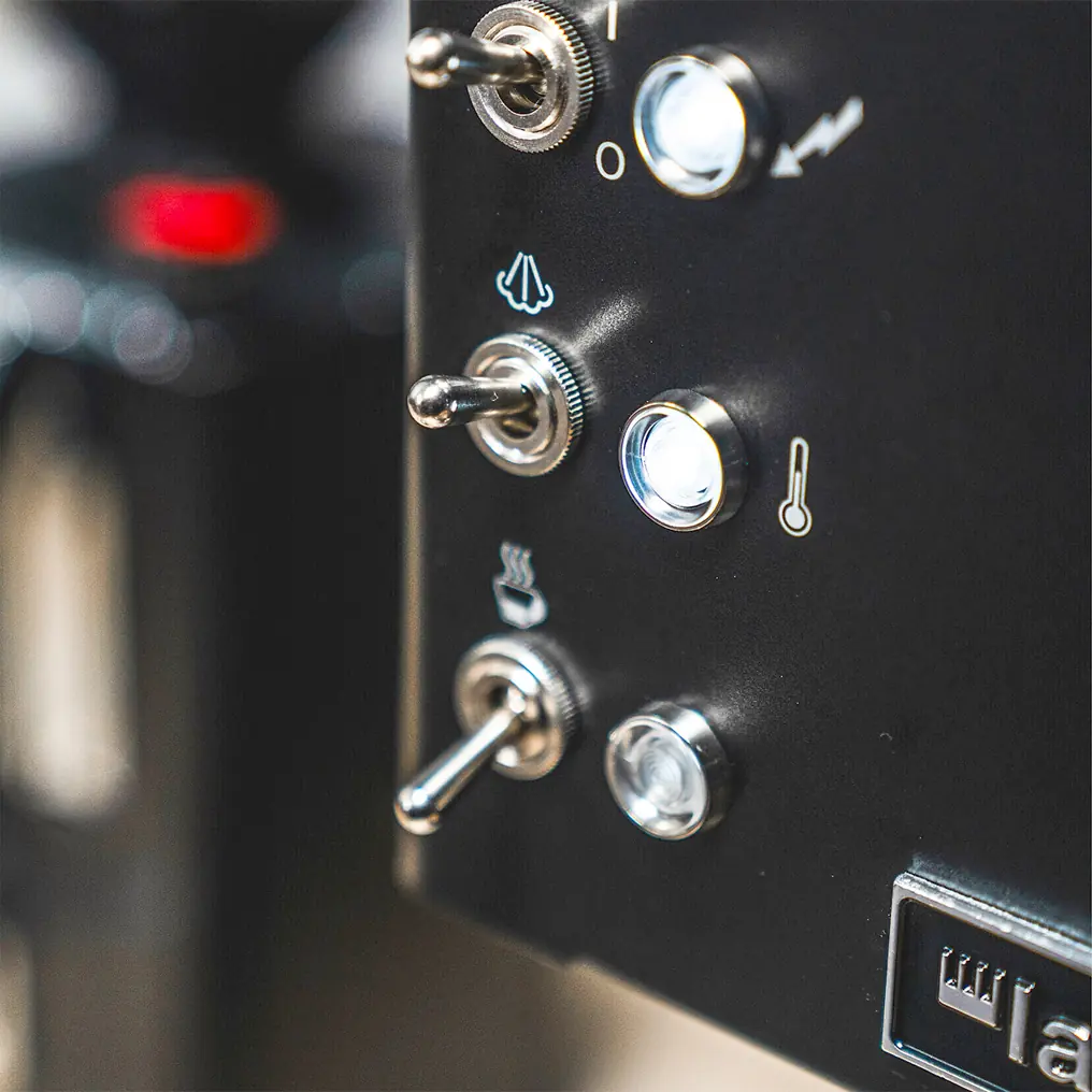 A close-up view of the La Pavoni Casabar PID Espresso Machine.