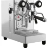 The Lelit Mara X3 HX Espresso Machine features a stainless steel body, black handles, dual gauges, steam and hot water wands, a pressure gauge, and a drip tray below the portafilter.