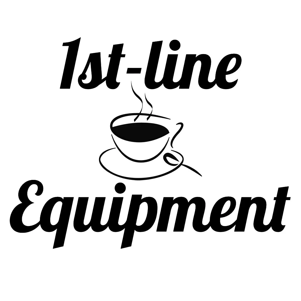 1st-line Equipment logo featuring a coffee cup with steam
