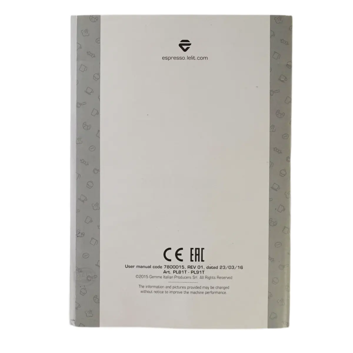 Lelit 7800015 Grace PL81T & Victoria PL91T User Manual - Image 2