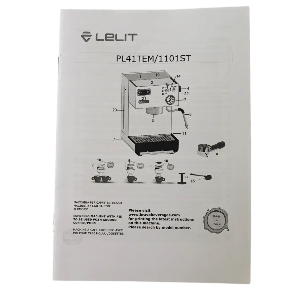 Lelit MC182-1 Anna PL41TEM User Manual