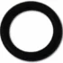 A black Elektra 00113035 Gasket - Heating Element Post - Microcasa is displayed on a white background. The circular O-ring has a hollow center and a smooth, solid texture. © 2025 1st-line.com