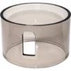 The Macap C247025 Doser Cylinder - M2 is a translucent, cylindrical plastic container with a smooth, slightly tinted surface, an open top, and a rectangular cutout on its side. © 2025 1st-line.com