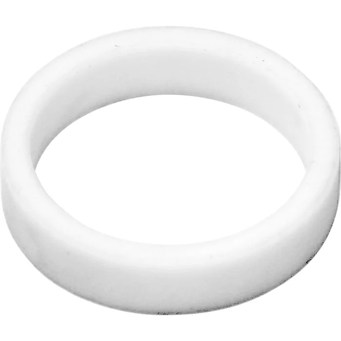 The VBM GUARCASUTEPI Upper Cap Gasket is a solid white ring with a smooth surface and rounded edges, shown at an angle against a white background. © 2025 1st-line.com