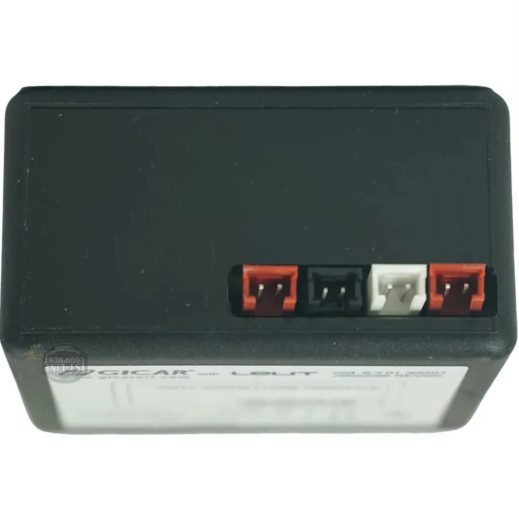 A black rectangular Brain Unit designed for the Lelit Mara X espresso machine, featuring three small connectors—red, black, and white—set on top against a white background.