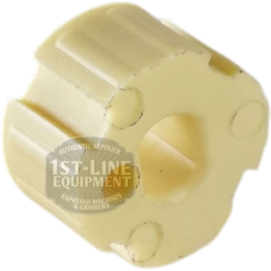 Beige plastic gear or coupling with three small holes and one large central hole, shown against a white background. For use with the Robertshaw 5500-134 Commercial Infinite Switch w/ Black Dial 120V; features the 1st-Line Equipment logo.