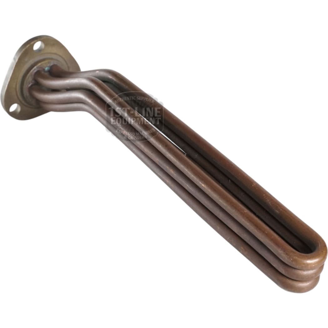The Heating Element P76 220V 4000W for 2-3 Group Pavoni features a flange base and three U-shaped tubes, ideal as a replacement immersion heater for Pavoni water tanks or boilers.
