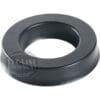 A black, circular ACS VOS0086/V Gasket with Lip featuring a large central hole and sloped sides is shown on a white background. The faint 1st-Line Equipment logo appears on the left side of the image.
