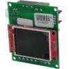The ACS VOS0176 Timer is a compact green PCB with a square black display, barcode label at the top right, visible red components, and exposed connection pins surrounding the screen.