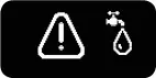 Dashboard warning light showing an exclamation mark inside a triangle next to a faucet with a water droplet, similar to Lelit Bianca LCC Error Codes, indicates an issue with the vehicle's washer fluid or water system. 2025 1st-line.com