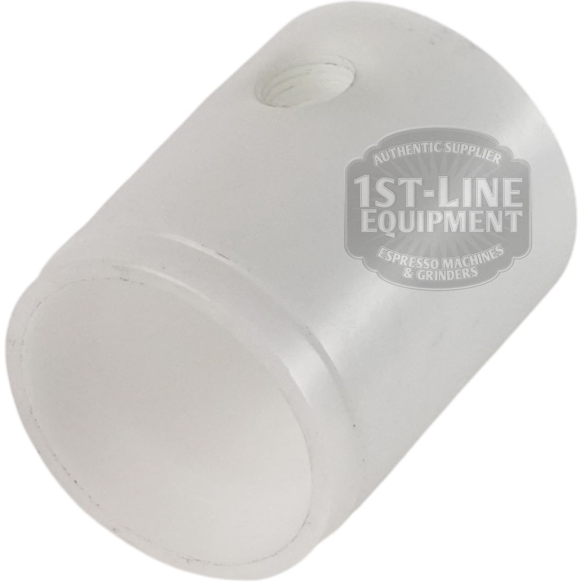 The Torre RACCS004 Tank Connection Female Fitting is a white, cylindrical plastic part with a small hole on one side, shown on a white background with a semi-transparent "1st-Line Equipment" watermark.