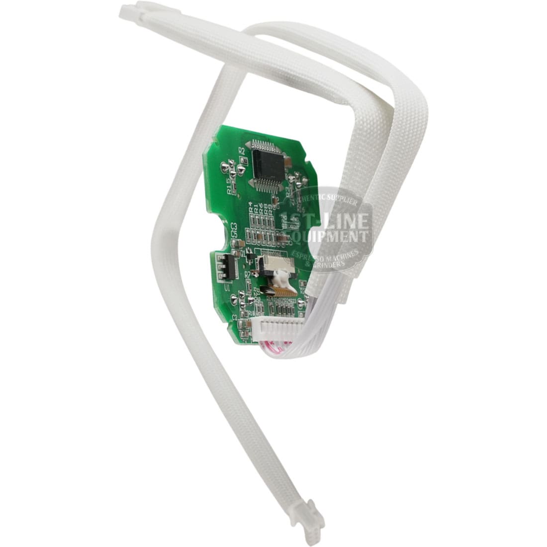 The Bellezza 01.07728 Bellona Version 2 Display Board, featuring multiple components and white braided cables looping around it, is shown against a plain white background.