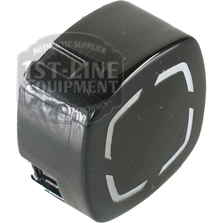 Black, square-shaped Carimali (37.05209.L1) Key Selection Button with rounded edges and four white corner markings; designed as a replacement part for compatible machines or appliances.