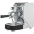 The VBM Domobar Single Boiler Espresso Machine has a stainless steel and white exterior, portafilter handle, pressure gauges, control buttons, and a metal drip tray with the VBM logo on the front.